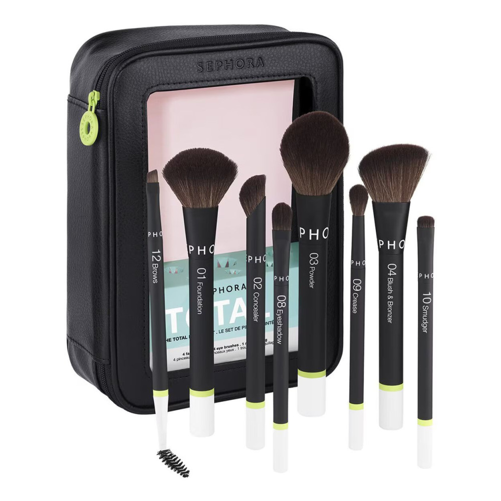 Sephora Collection The Total Brush Set, Mistake-Proof Brush Essentials, 8Pc