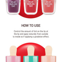Etude Dear Darling Ice Cream Water Gel Lip And Cheek Tint, Long Lasting, Waterproof, Smudgeproof, 4.5G