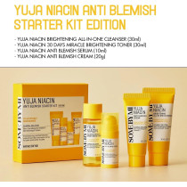 Somebymi Yuja Niacin Anti-Blemish Starter Kit, Set Of 4 Travel Kit, Includes Toner 30Ml Plus Serum 10Ml Plus Gel Cream 30G Plus Sleeping Mask 20G For Natural Brightning Of Skin