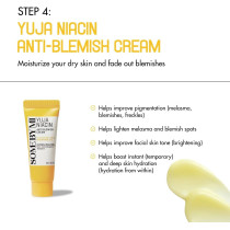 Somebymi Yuja Niacin Anti-Blemish Starter Kit, Set Of 4 Travel Kit, Includes Toner 30Ml Plus Serum 10Ml Plus Gel Cream 30G Plus Sleeping Mask 20G For Natural Brightning Of Skin