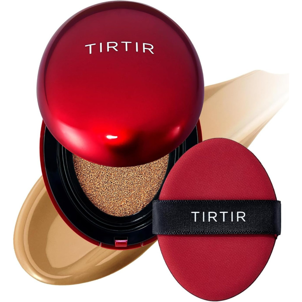 Tirtir Mask Fit Red Cushion 33W Ginger For Glass Skin, Long-Lasting, Lightweight, Buildable Coverage, Semi-Matte, 0.63 Fl Oz