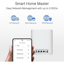 Asus Zenwifi BT10 Tri-Band Wifi 7 Mesh Router 18 Gbps, Coverage Up To 6000 Sq. Ft., Dual 10G Ports, Ssids For Iot, Vpn And Parental Controls, Smart Aimesh - White