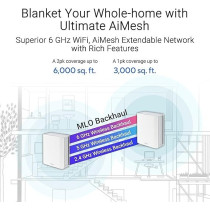 Asus Zenwifi BT10 Tri-Band Wifi 7 Mesh Router 18 Gbps, Coverage Up To 6000 Sq. Ft., Dual 10G Ports, Ssids For Iot, Vpn And Parental Controls, Smart Aimesh - White