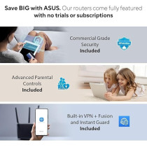 Asus Zenwifi Pro AXE11000 Tri-Band Wifi 6E Mesh System (ET12 2PK) - Whole Home Coverage Up To 6000 Sq.Ft & 6+ Rooms, Dual 2.5G Ports, 6Ghz Band, Aimesh, Included Lifetime Internet Security, Easy Setup