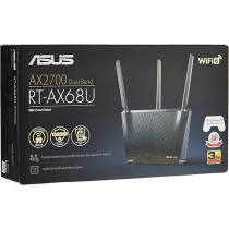 Asus RT-AX68U Ax2700 Dual Band Wifi 6 (802.11Ax) Router Supporting Aiprotection Pro Network Security, Advanced Parental Controls, Mobile Game Mode, Wan Aggregation And App For Easy Setup