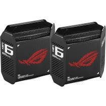 Asus Rog Rapture GT6 (2Pk) Tri-Band Wifi 6 Gaming Mesh Wifi System, Covers Up To 5,800 Sq Ft, 2.5 Gbps Port, Triple-Level Game Acceleration, Unii 4, Free Lifetime Internet Security, Black