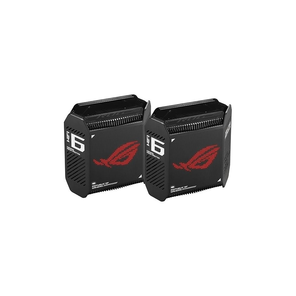 Asus Rog Rapture GT6 (2Pk) Tri-Band Wifi 6 Gaming Mesh Wifi System, Covers Up To 5,800 Sq Ft, 2.5 Gbps Port, Triple-Level Game Acceleration, Unii 4, Free Lifetime Internet Security, Black