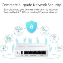 Asus Expertwifi EBG15, Gigabit Vpn Wired Router, Up To 3 Wan Ethernet Ports + 1 Usb Wan, Ips Intrusion Prevention, Commercial-Grade Network Security, Easy Centralized Management Expertwifi App, White