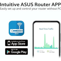Asus RT-AX57 (AX3000) Dual Band Wifi 6 Extendable Router, Subscription-Free Network Security, Instant Guard, Advanced Parental Controls, Built-In Vpn, Aimesh Compatible, Gaming & Streaming, Smart Home