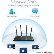 Asus RT-AX57 (AX3000) Dual Band Wifi 6 Extendable Router, Subscription-Free Network Security, Instant Guard, Advanced Parental Controls, Built-In Vpn, Aimesh Compatible, Gaming & Streaming, Smart Home