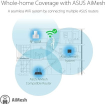 Asus RP-AX58 AX3000 Dual Band Wifi 6 (802.11Ax) Range Extender, Aimesh Extender For Seamless Mesh Wifi, Works With Any Wifi Router, White