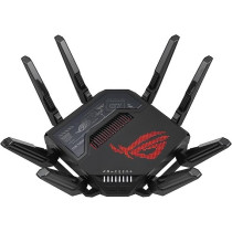 Asus Rog Rapture GT-BE98 Quad-Band Wifi 7 Aimesh Extendable Gaming Router, 25Gbps, 320Mhz, 4K-Qam, Dual 10G Ports, Quad 2.5G Ports, Vpns, 4G Lte/5G Mobile Tethering, Black