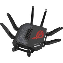 Asus Rog Rapture GT-BE98 Quad-Band Wifi 7 Aimesh Extendable Gaming Router, 25Gbps, 320Mhz, 4K-Qam, Dual 10G Ports, Quad 2.5G Ports, Vpns, 4G Lte/5G Mobile Tethering, Black