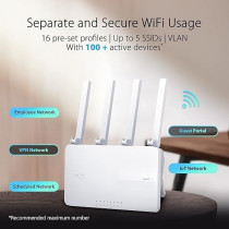 Asus Expertwifi EBR63 AX3000, All-In-One Access Point With Router, Switch And Security Gateway, Supports Up To 5 SSIDS And Vlan, Customized Guest Portal, Commercial Grade Network Security, White