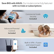 Asus Zenwifi AX6600 Tri-Band Mesh Wifi 6 System (XT8 2PK) Whole Home Coverage Up To 5500 Sq.Ft & 6+ Rooms, Aimesh, Included Lifetime Internet Security, Easy Setup, 3 SSID, Parental Control, White