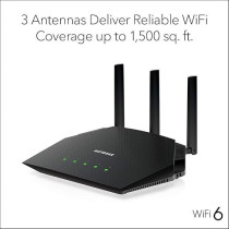 Netgear Wifi 6 Router (Rax10) AX1800 Wireless Speed (Up To 1.8 Gbps) 1,500 Sq. Ft. Coverage PS5 Gaming Compatible, Black