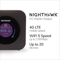 Netgear MR1100-100EUS Nighthawk LTE Mobile Hotspot Router, Unlocked For All Networks, Grey