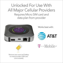 Netgear MR1100-100EUS Nighthawk LTE Mobile Hotspot Router, Unlocked For All Networks, Grey