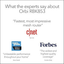 Netgear Orbi Whole Home Tri-Band Mesh Wi-Fi 6 System (RBK853)