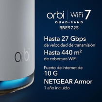Netgear Orbi 970 Series Quad-Band Wifi 7 Mesh Network System RBE972S, White