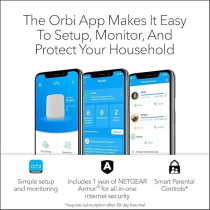 Netgear Orbi Mesh WiFi 6 Router With 2 Satellite Mesh Extenders (RBK762S), White