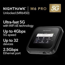 Netgear M6 Pro 5G Wifi 6E Mobile Hotspot Router, Unlocked, Up To 4Gbps, Black