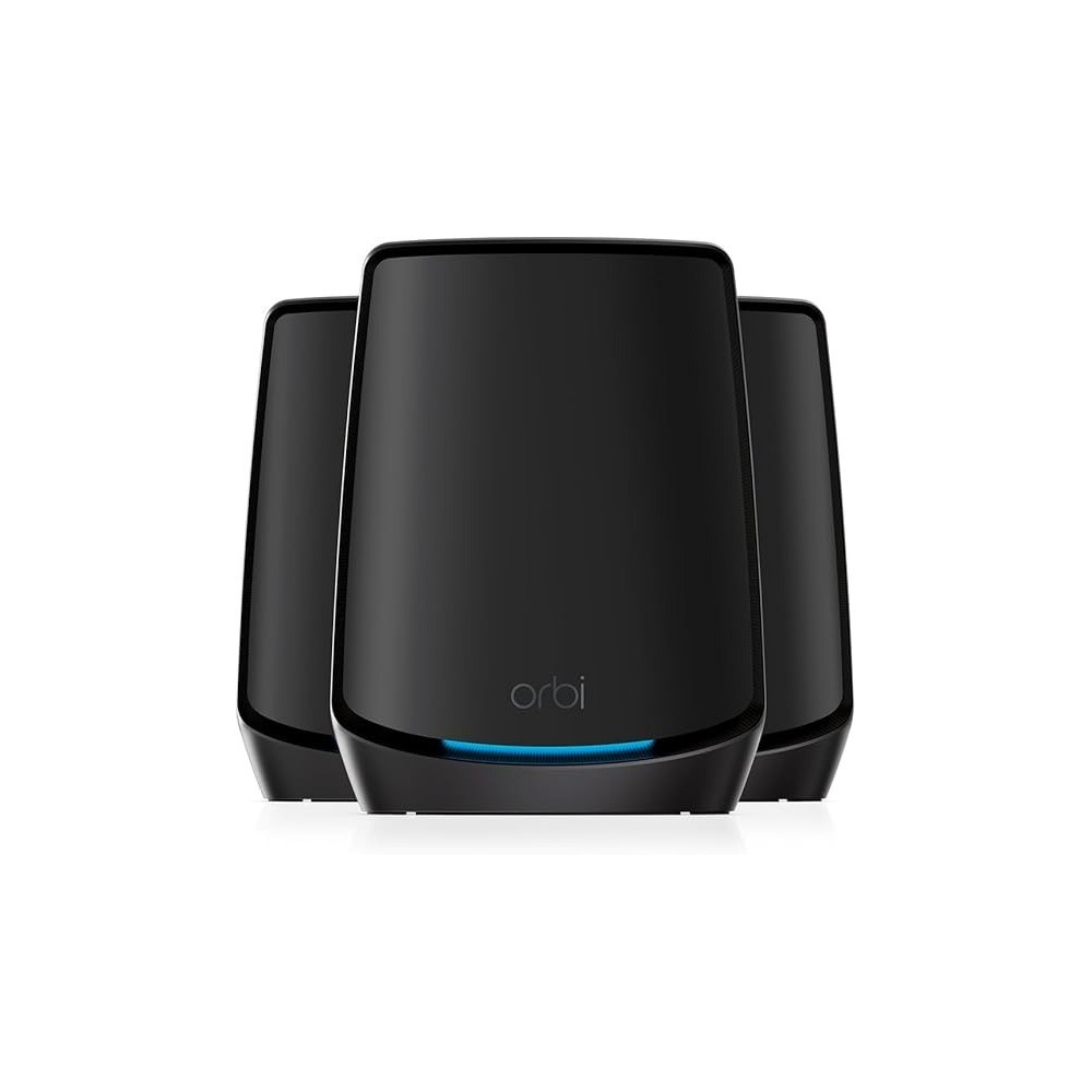 Netgear Orbi Whole Home Tri-Band Mesh WiFi 6 System RBK863SB Router With 3 Satellites Upto 8,000 Sq Ft AX6000 Upto 6Gbps, Black