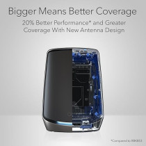 Netgear Orbi Whole Home Tri-Band Mesh WiFi 6 System RBK863SB Router With 3 Satellites Upto 8,000 Sq Ft AX6000 Upto 6Gbps, Black