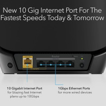 Netgear Orbi Whole Home Tri-Band Mesh WiFi 6 System RBK863SB Router With 3 Satellites Upto 8,000 Sq Ft AX6000 Upto 6Gbps, Black