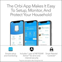 Netgear Orbi Whole Home Tri-Band Mesh WiFi 6 System RBK863SB Router With 3 Satellites Upto 8,000 Sq Ft AX6000 Upto 6Gbps, Black