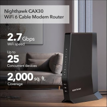 Netgear Nighthawk Modem Router Combo (CAX30) WiFi 6 Router, Black