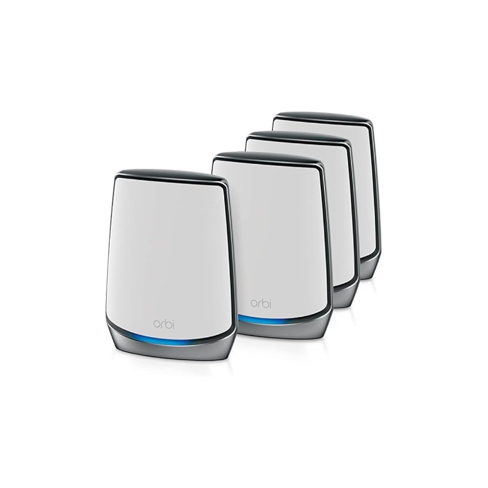 Netgear Orbi Whole Home Tri-Band Mesh Wi-Fi 6 System RBK854 Router With 3 Satellite Extenders, White