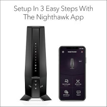 Netgear Nighthawk Wifi 6 Cable Modem Router With 90-Day Cyber Threat Protection Subscription (CAX30S), Black
