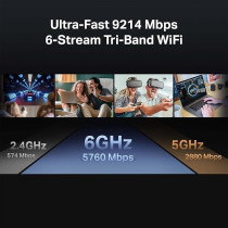 TP-Link Tri-Band BE9300 WiFi 7 Router Archer BE550, 6-Stream 9.2Gbps, Full 2.5G Ports, USB 3.0, 6 Smart Internal Antennas, VPN Clients And Server, Easy Mesh, HomeShield, Private IoT Network
