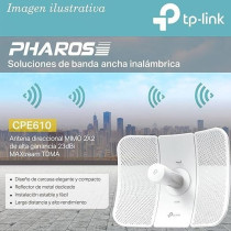 TP-Link CPE610 High Power Outdoor CPE/Access Point, 5GHz 300Mbps, 802.11N/A, Dual-Polarized 23DBI Directional Antenna, Passive POE, White