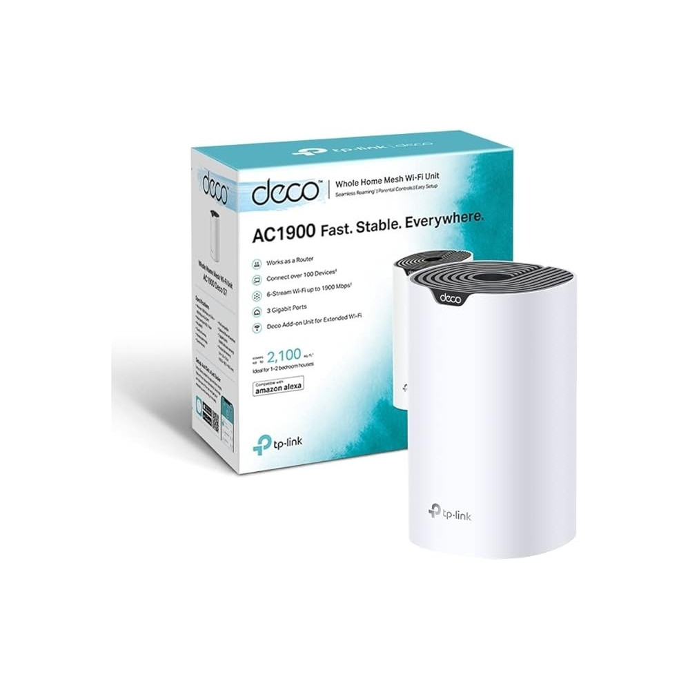 TP-Link Deco S7 AC1900 Whole Wi-Fi, Add On Single Unit For All WiFi 7/6/5 Deco Mesh Pack For Extended Coverage Requirement, Connect Up To 150 devices, Work With Amazon Alexa, Parental Controls