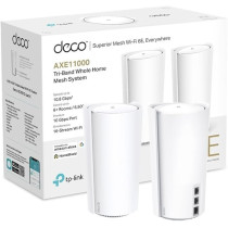 TP-Link Deco XE200 AXE11000 Whole Home Mesh Wi-Fi 6E System, Tri-Band Wi-Fi, Gigabit Ports, AI-Driven Mesh, Cover Up To 6,500 ft2, Connect Up To 200 Devices, 2.2 GHz Quad-Core CPU, HomeShield, Pack of 2