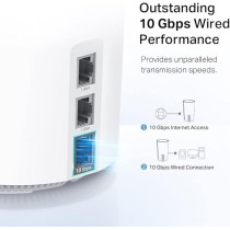 TP-Link Deco XE200 AXE11000 Whole Home Mesh Wi-Fi 6E System, Tri-Band Wi-Fi, Gigabit Ports, AI-Driven Mesh, Cover Up To 6,500 ft2, Connect Up To 200 Devices, 2.2 GHz Quad-Core CPU, HomeShield, Pack of 2