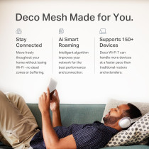 TP-Link Dual-Band BE5000 WiFi 7 Mesh Wi-Fi System (Deco BE25), 4-Stream 5 Gbps, 240 Mhz Channels, Covers Up To 6,600 Sq.Ft, 2X 2.5G Ports Wired Backhaul, VPN,MLO, AI-Roaming, HomeShield (3-Pack)