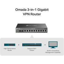 TP-Link ER7212PC, Omada Router, PoE Switch And Controller 3-in-1 Gigabit VPN Router, Up To 4 WAN, 8 PoE+ LAN Port 110W, Fanless, Easy Installation, Load Balance