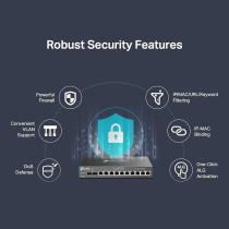 TP-Link ER7212PC, Omada Router, PoE Switch And Controller 3-in-1 Gigabit VPN Router, Up To 4 WAN, 8 PoE+ LAN Port 110W, Fanless, Easy Installation, Load Balance