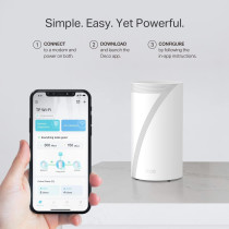TP-Link Tri-Band WiFi 7 BE22000 Whole Home Mesh System (Deco BE85), 12-Stream 22 Gbps, 2x 10G + 2x 2.5G Ports Wired Backhaul, 8x High-Gain Antennas, VPN, AI-Roaming, 4x4 MU-MIMO, HomeShield(1-Pack)