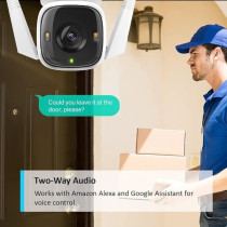Tapo 2K QHD Outdoor Security Camera, IP66 Weatherproof, Motion Detection, Starlight, Built-In Siren, 4MP, Colour Night Vision, Cloud And SD Card Storage, Works With Alexa And Google Home (Tapo C320WS)
