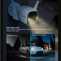 Tapo 2K QHD Outdoor Security Camera, IP66 Weatherproof, Motion Detection, Starlight, Built-In Siren, 4MP, Colour Night Vision, Cloud And SD Card Storage, Works With Alexa And Google Home (Tapo C320WS)