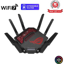 ASUS ROG Rapture GT-BE19000 Tri-band Gaming Router: WiFi 7, 802.11be, 200+ Devices, AiMesh, Mesh WiFi, Dual 10G Ports, AI WAN Detection, Game Acceleration, Gaming Network, AURA RGB, Black