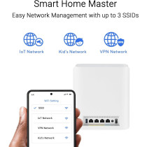 ASUS ZenWiFi BT8 (2pk) Tri-Band WiFi 7 Mesh Router: 14000 Mbps, Coverage Up To 5900 sq ft, Dual 2.5G Ports, SSIDs For IoT, VPN, Parental Controls, Network Security, 4G LTE And 5G, White