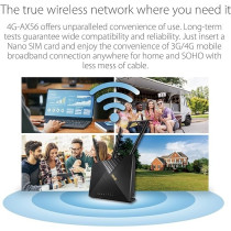 ASUS 4G-Ax56 Gigabit Ethernet Dual-Band Wireless Router - Captive Portal, Aiprotection Classic Network Security, Parental Controls, Black