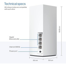 Linksys Atlas Pro 6 Velop Dual Band Whole Home Mesh WiFi 6 System (AX5300) - WiFi Router, Extender, Booster with up to 8100 sq ft / 750 sqm Coverage, 4x Faster Speed for 90+ Devices - 3 Pack, White