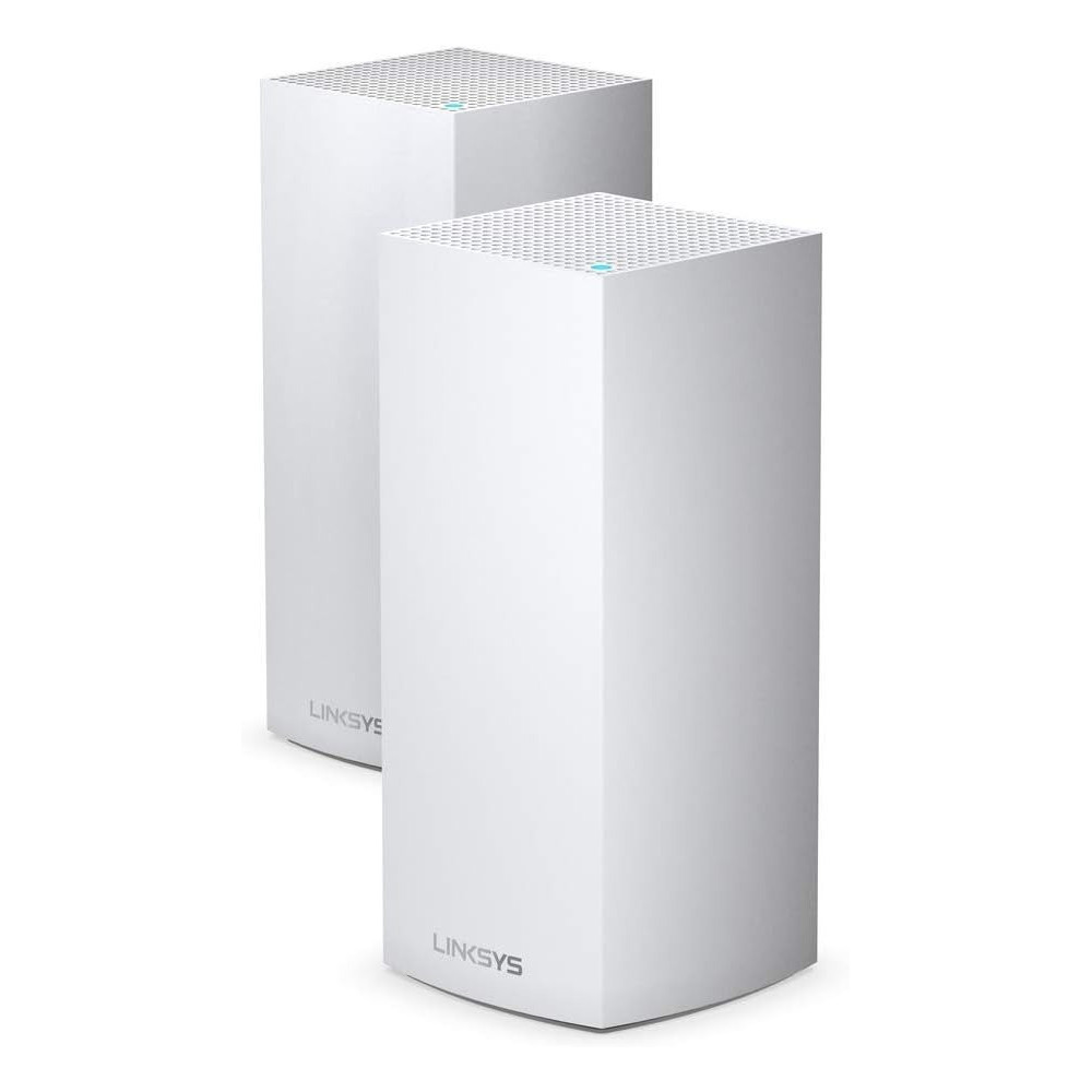 Linksys Velop MX10600 Tri-Band Whole Home Mesh WiFi 6 System (AX5300) WiFi Router, Extender, Booster up to 6000 sq ft, 4x Faster Speed 100+ Devices, MU-MIMO And Parental Controls White, Pack of 2