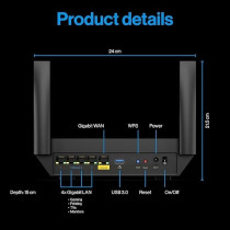 Linksys Mesh WiFi 6 Router Connect 35+ Devices Up to 2,700 Sq Ft Speeds of up to 5.4 Gbps LN3121-AMZ 2024 Release